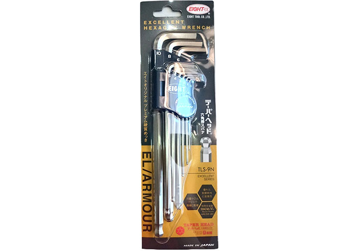 1.5-10mm Bộ lục giác bi dài 9 chi tiết Eight TLS-9N