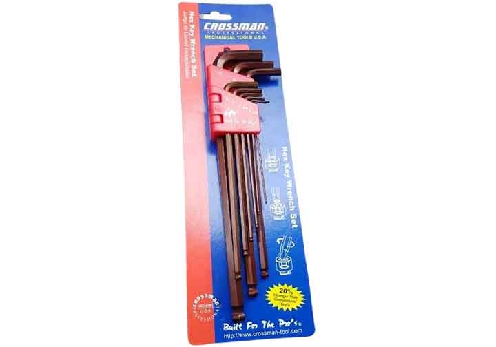 1.5-10mm Bộ lục giác đầu bi 9 cây Crossman 66-399