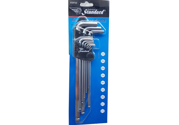 1/16" - 3/8" Bộ lục giác bi hệ inch 9 chi tiết Standard