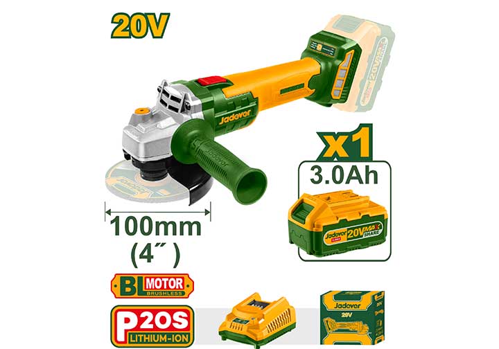 20V Máy mài góc 100mm (không chổi than) dùng pin Jadever JDLAPM11