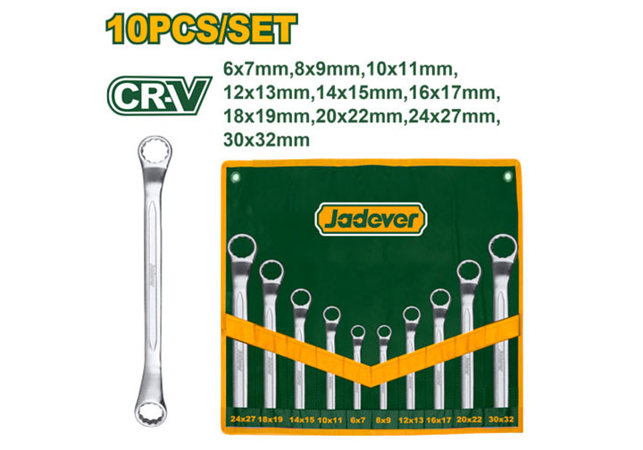6-32mm Bộ cờ lê 2 đầu vòng 10 chi tiết Jadever JDFS5M10