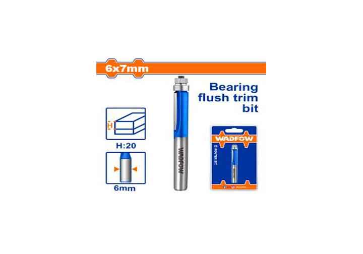 6x7mm Mũi phay gỗ thẳng bi dưới Wadfow WRG7401