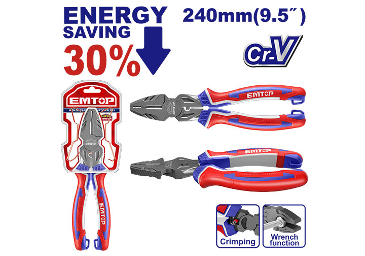 9.5" Kìm điện cao cấp Emtop EPLRC0921