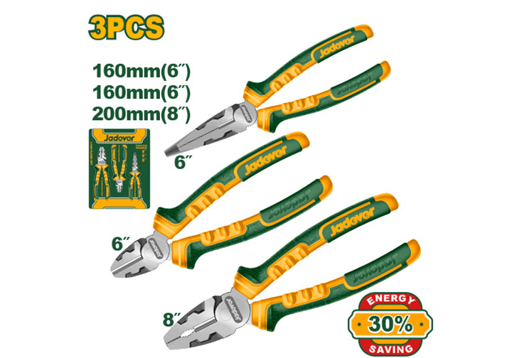 Bộ 3 kìm điện, kìm cắt, kìm nhọn Jadever JDPS0613