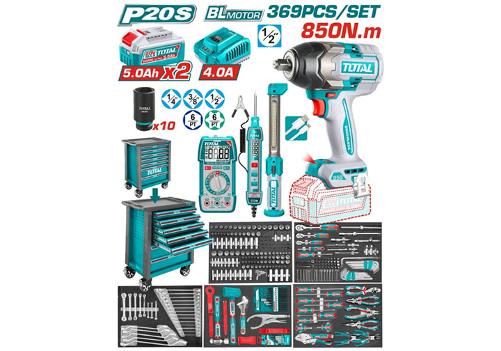 Bộ tủ đồ nghề 369 chi tiết Total THPTCS83692