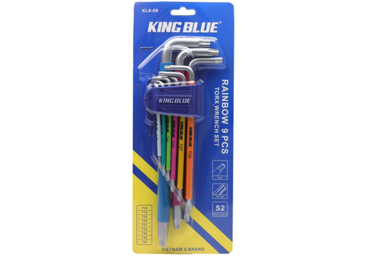 T10-T50 Bộ lục giác đầu sao (có lỗ) 9 chi tiết Kingblue KL9-09