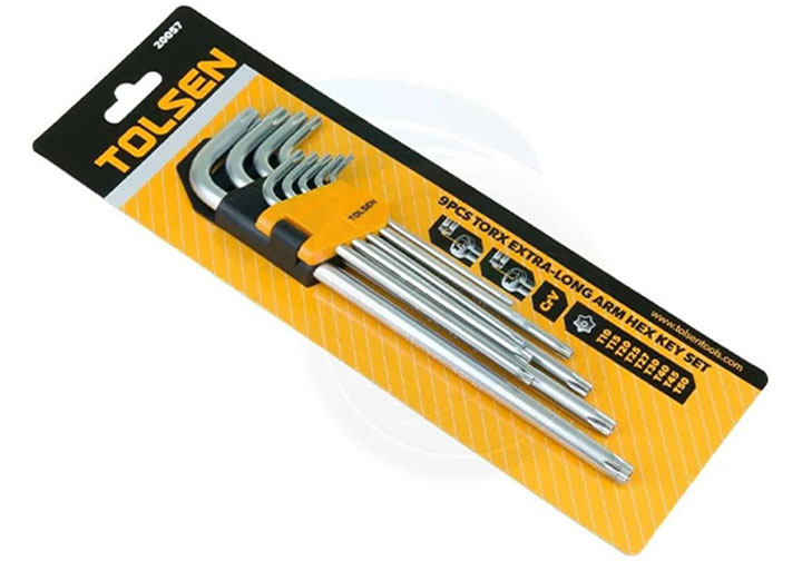 T10-T50 Bộ lục giác đầu sao dài (có lỗ) 9 chi tiết Tolsen 20057
