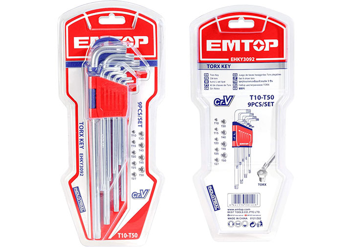 T10-T50 Bộ lục giác sao 9 chi tiết Emtop EHKY3092